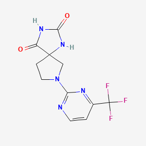 molecular formula C11H10F3N5O2 B6463410 7-[4-(trifluoromethyl)pyrimidin-2-yl]-1,3,7-triazaspiro[4.4]nonane-2,4-dione CAS No. 2640889-53-6