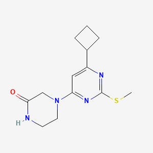 molecular formula C13H18N4OS B6463414 4-[6-cyclobutyl-2-(methylsulfanyl)pyrimidin-4-yl]piperazin-2-one CAS No. 2640898-21-9