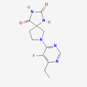 molecular formula C12H14FN5O2 B6463421 7-(6-ethyl-5-fluoropyrimidin-4-yl)-1,3,7-triazaspiro[4.4]nonane-2,4-dione CAS No. 2640973-65-3