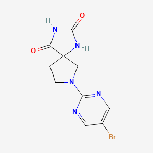 molecular formula C10H10BrN5O2 B6463428 7-(5-bromopyrimidin-2-yl)-1,3,7-triazaspiro[4.4]nonane-2,4-dione CAS No. 2640861-79-4