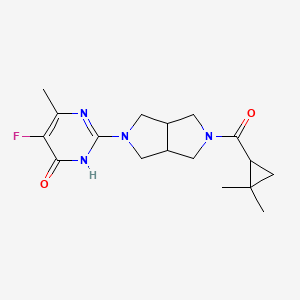 molecular formula C17H23FN4O2 B6463450 2-[5-(2,2-dimethylcyclopropanecarbonyl)-octahydropyrrolo[3,4-c]pyrrol-2-yl]-5-fluoro-6-methyl-3,4-dihydropyrimidin-4-one CAS No. 2640888-76-0