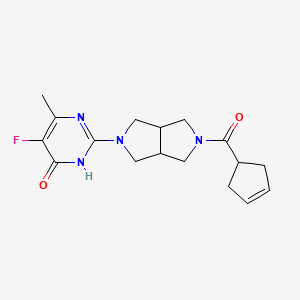 2-[5-(cyclopent-3-ene-1-carbonyl)-octahydropyrrolo[3,4-c]pyrrol-2-yl]-5-fluoro-6-methyl-3,4-dihydropyrimidin-4-one