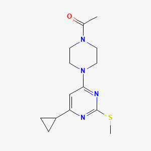 molecular formula C14H20N4OS B6463483 1-{4-[6-cyclopropyl-2-(methylsulfanyl)pyrimidin-4-yl]piperazin-1-yl}ethan-1-one CAS No. 2640943-82-2