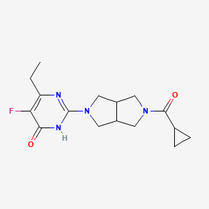 molecular formula C16H21FN4O2 B6463494 2-{5-cyclopropanecarbonyl-octahydropyrrolo[3,4-c]pyrrol-2-yl}-6-ethyl-5-fluoro-3,4-dihydropyrimidin-4-one CAS No. 2640884-83-7