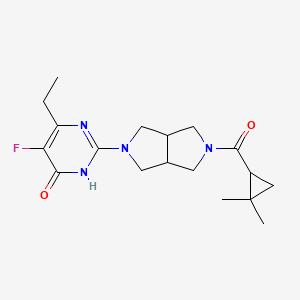 molecular formula C18H25FN4O2 B6463502 2-[5-(2,2-dimethylcyclopropanecarbonyl)-octahydropyrrolo[3,4-c]pyrrol-2-yl]-6-ethyl-5-fluoro-3,4-dihydropyrimidin-4-one CAS No. 2640952-05-0