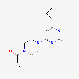 molecular formula C17H24N4O B6463505 4-cyclobutyl-6-(4-cyclopropanecarbonylpiperazin-1-yl)-2-methylpyrimidine CAS No. 2640903-01-9