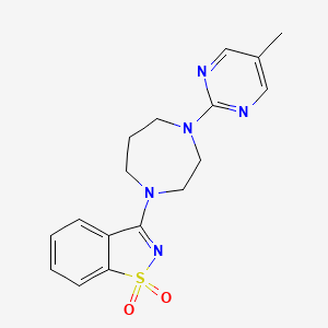 molecular formula C17H19N5O2S B6463522 3-[4-(5-methylpyrimidin-2-yl)-1,4-diazepan-1-yl]-1,2-benzothiazole 1,1-dioxide CAS No. 2640967-58-2