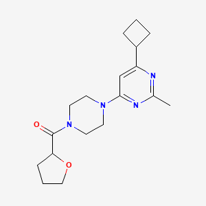 4-cyclobutyl-2-methyl-6-[4-(oxolane-2-carbonyl)piperazin-1-yl]pyrimidine