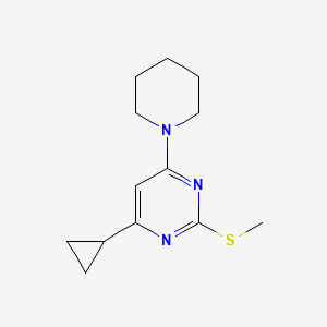 4-cyclopropyl-2-(methylsulfanyl)-6-(piperidin-1-yl)pyrimidine