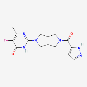 5-fluoro-6-methyl-2-[5-(1H-pyrazole-3-carbonyl)-octahydropyrrolo[3,4-c]pyrrol-2-yl]-3,4-dihydropyrimidin-4-one