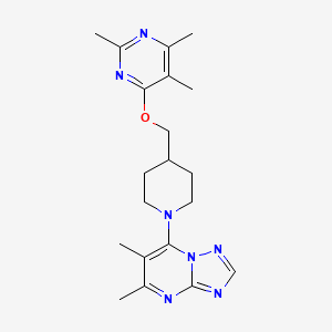 4-[(1-{5,6-dimethyl-[1,2,4]triazolo[1,5-a]pyrimidin-7-yl}piperidin-4-yl)methoxy]-2,5,6-trimethylpyrimidine