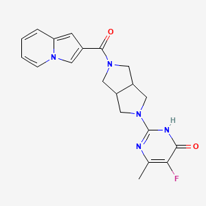 5-fluoro-2-[5-(indolizine-2-carbonyl)-octahydropyrrolo[3,4-c]pyrrol-2-yl]-6-methyl-3,4-dihydropyrimidin-4-one