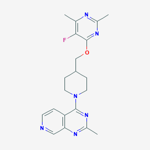 5-fluoro-2,4-dimethyl-6-[(1-{2-methylpyrido[3,4-d]pyrimidin-4-yl}piperidin-4-yl)methoxy]pyrimidine