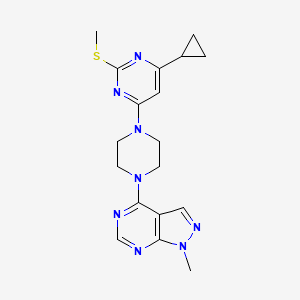 4-cyclopropyl-6-(4-{1-methyl-1H-pyrazolo[3,4-d]pyrimidin-4-yl}piperazin-1-yl)-2-(methylsulfanyl)pyrimidine