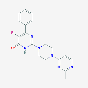 5-fluoro-2-[4-(2-methylpyrimidin-4-yl)piperazin-1-yl]-6-phenyl-3,4-dihydropyrimidin-4-one