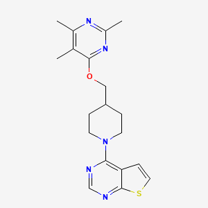 2,4,5-trimethyl-6-[(1-{thieno[2,3-d]pyrimidin-4-yl}piperidin-4-yl)methoxy]pyrimidine