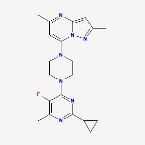 2-cyclopropyl-4-(4-{2,5-dimethylpyrazolo[1,5-a]pyrimidin-7-yl}piperazin-1-yl)-5-fluoro-6-methylpyrimidine