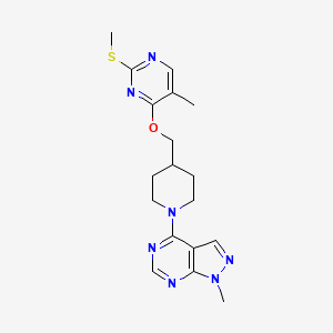 5-methyl-4-[(1-{1-methyl-1H-pyrazolo[3,4-d]pyrimidin-4-yl}piperidin-4-yl)methoxy]-2-(methylsulfanyl)pyrimidine