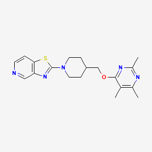 2,4,5-trimethyl-6-[(1-{[1,3]thiazolo[4,5-c]pyridin-2-yl}piperidin-4-yl)methoxy]pyrimidine