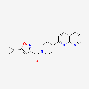 2-[1-(5-cyclopropyl-1,2-oxazole-3-carbonyl)piperidin-4-yl]-1,8-naphthyridine