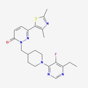 6-(2,4-dimethyl-1,3-thiazol-5-yl)-2-{[1-(6-ethyl-5-fluoropyrimidin-4-yl)piperidin-4-yl]methyl}-2,3-dihydropyridazin-3-one