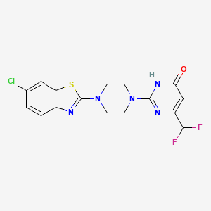 2-[4-(6-chloro-1,3-benzothiazol-2-yl)piperazin-1-yl]-6-(difluoromethyl)-3,4-dihydropyrimidin-4-one