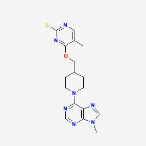 9-methyl-6-[4-({[5-methyl-2-(methylsulfanyl)pyrimidin-4-yl]oxy}methyl)piperidin-1-yl]-9H-purine