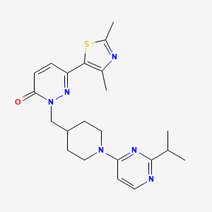 6-(2,4-dimethyl-1,3-thiazol-5-yl)-2-({1-[2-(propan-2-yl)pyrimidin-4-yl]piperidin-4-yl}methyl)-2,3-dihydropyridazin-3-one