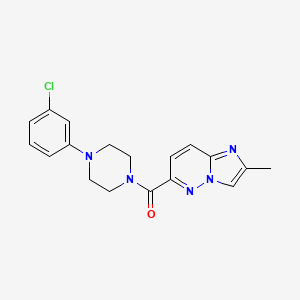 1-(3-chlorophenyl)-4-{2-methylimidazo[1,2-b]pyridazine-6-carbonyl}piperazine