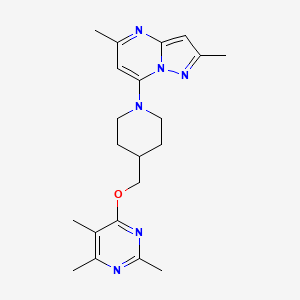 4-[(1-{2,5-dimethylpyrazolo[1,5-a]pyrimidin-7-yl}piperidin-4-yl)methoxy]-2,5,6-trimethylpyrimidine