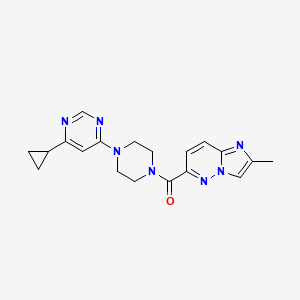 4-cyclopropyl-6-(4-{2-methylimidazo[1,2-b]pyridazine-6-carbonyl}piperazin-1-yl)pyrimidine