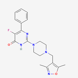 2-{4-[(3,5-dimethyl-1,2-oxazol-4-yl)methyl]piperazin-1-yl}-5-fluoro-6-phenyl-3,4-dihydropyrimidin-4-one