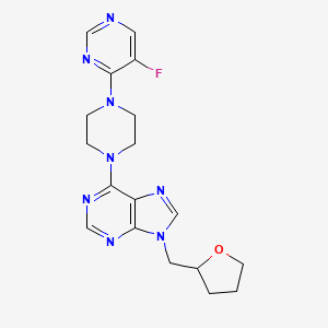 6-[4-(5-fluoropyrimidin-4-yl)piperazin-1-yl]-9-[(oxolan-2-yl)methyl]-9H-purine