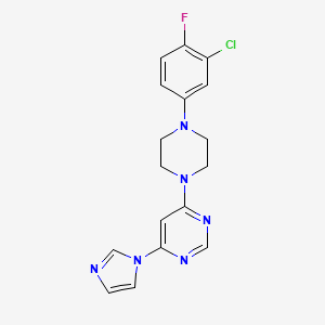 4-[4-(3-chloro-4-fluorophenyl)piperazin-1-yl]-6-(1H-imidazol-1-yl)pyrimidine