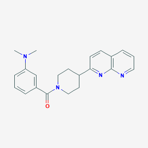 N,N-dimethyl-3-[4-(1,8-naphthyridin-2-yl)piperidine-1-carbonyl]aniline