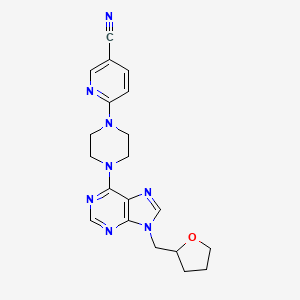 6-(4-{9-[(oxolan-2-yl)methyl]-9H-purin-6-yl}piperazin-1-yl)pyridine-3-carbonitrile