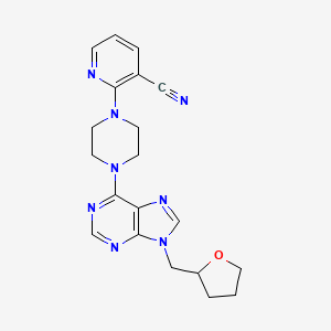 2-(4-{9-[(oxolan-2-yl)methyl]-9H-purin-6-yl}piperazin-1-yl)pyridine-3-carbonitrile