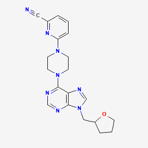 6-(4-{9-[(oxolan-2-yl)methyl]-9H-purin-6-yl}piperazin-1-yl)pyridine-2-carbonitrile