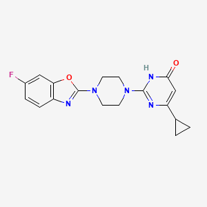 6-cyclopropyl-2-[4-(6-fluoro-1,3-benzoxazol-2-yl)piperazin-1-yl]-3,4-dihydropyrimidin-4-one