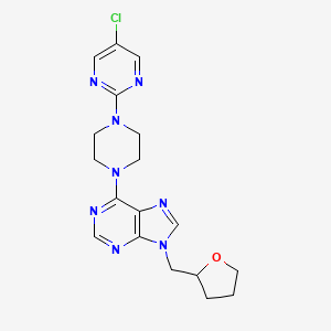 6-[4-(5-chloropyrimidin-2-yl)piperazin-1-yl]-9-[(oxolan-2-yl)methyl]-9H-purine