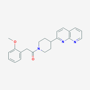 molecular formula C22H23N3O2 B6467405 2-(2-methoxyphenyl)-1-[4-(1,8-naphthyridin-2-yl)piperidin-1-yl]ethan-1-one CAS No. 2640947-42-6