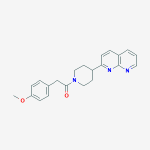 molecular formula C22H23N3O2 B6467420 2-(4-methoxyphenyl)-1-[4-(1,8-naphthyridin-2-yl)piperidin-1-yl]ethan-1-one CAS No. 2640835-30-7