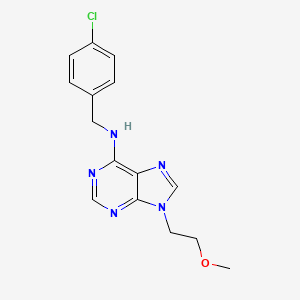 molecular formula C15H16ClN5O B6467432 N-[(4-chlorophenyl)methyl]-9-(2-methoxyethyl)-9H-purin-6-amine CAS No. 2640948-83-8