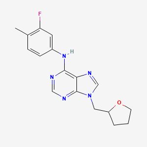 N-(3-fluoro-4-methylphenyl)-9-[(oxolan-2-yl)methyl]-9H-purin-6-amine