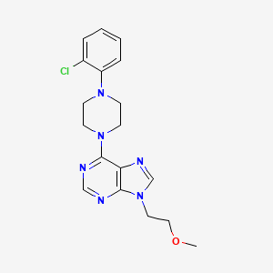 molecular formula C18H21ClN6O B6467449 6-[4-(2-chlorophenyl)piperazin-1-yl]-9-(2-methoxyethyl)-9H-purine CAS No. 2640893-20-3