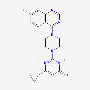 molecular formula C19H19FN6O B6467455 6-cyclopropyl-2-[4-(7-fluoroquinazolin-4-yl)piperazin-1-yl]-3,4-dihydropyrimidin-4-one CAS No. 2640893-28-1