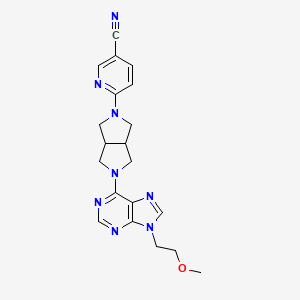 molecular formula C20H22N8O B6467495 6-{5-[9-(2-methoxyethyl)-9H-purin-6-yl]-octahydropyrrolo[3,4-c]pyrrol-2-yl}pyridine-3-carbonitrile CAS No. 2640961-68-6