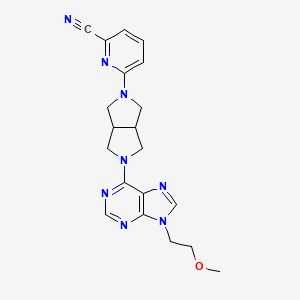 molecular formula C20H22N8O B6467500 6-{5-[9-(2-methoxyethyl)-9H-purin-6-yl]-octahydropyrrolo[3,4-c]pyrrol-2-yl}pyridine-2-carbonitrile CAS No. 2640934-67-2