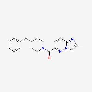 molecular formula C20H22N4O B6467509 4-benzyl-1-{2-methylimidazo[1,2-b]pyridazine-6-carbonyl}piperidine CAS No. 2640896-41-7