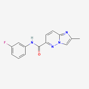 molecular formula C14H11FN4O B6467538 N-(3-fluorophenyl)-2-methylimidazo[1,2-b]pyridazine-6-carboxamide CAS No. 2640861-32-9